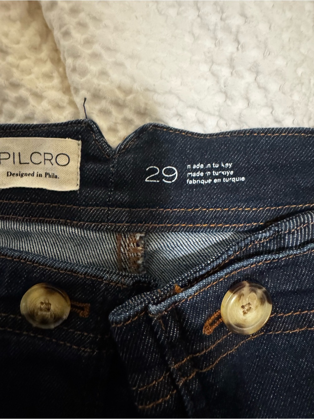 Pilcro High-Rise Dark Blue Denim Jeans